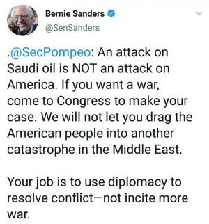 پاسخ تند برنی سندرز به ادعای پمپئو علیه ایران